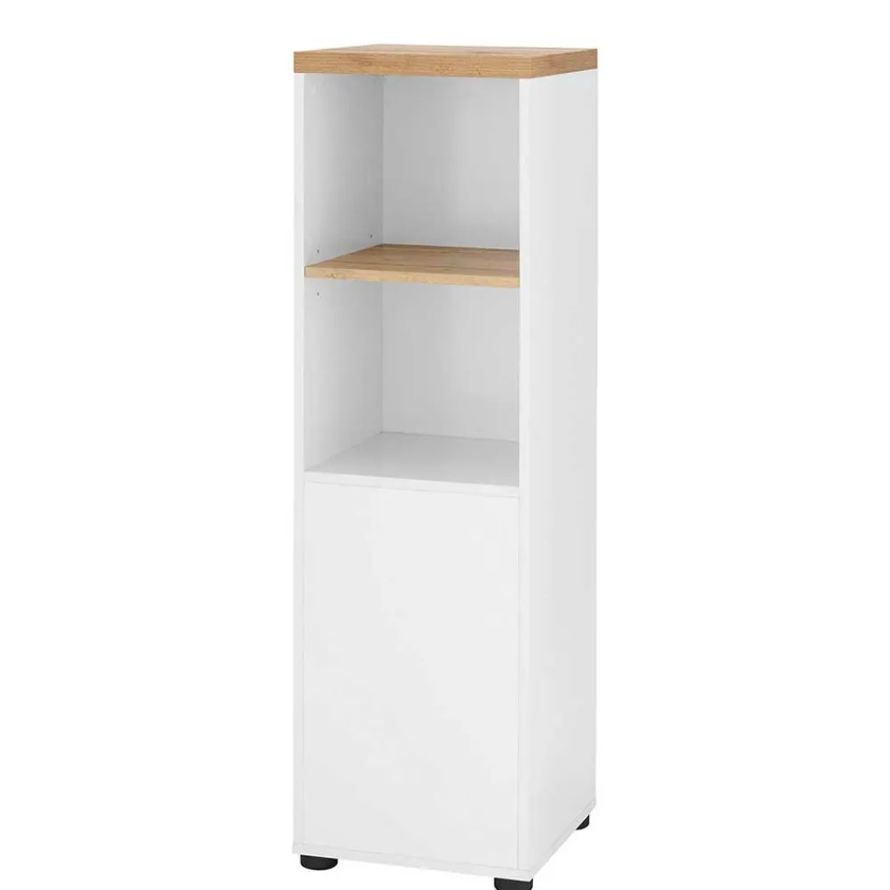 Wohnen Schränke<Badschrank in Weiß mit Wildeiche - Alenta
