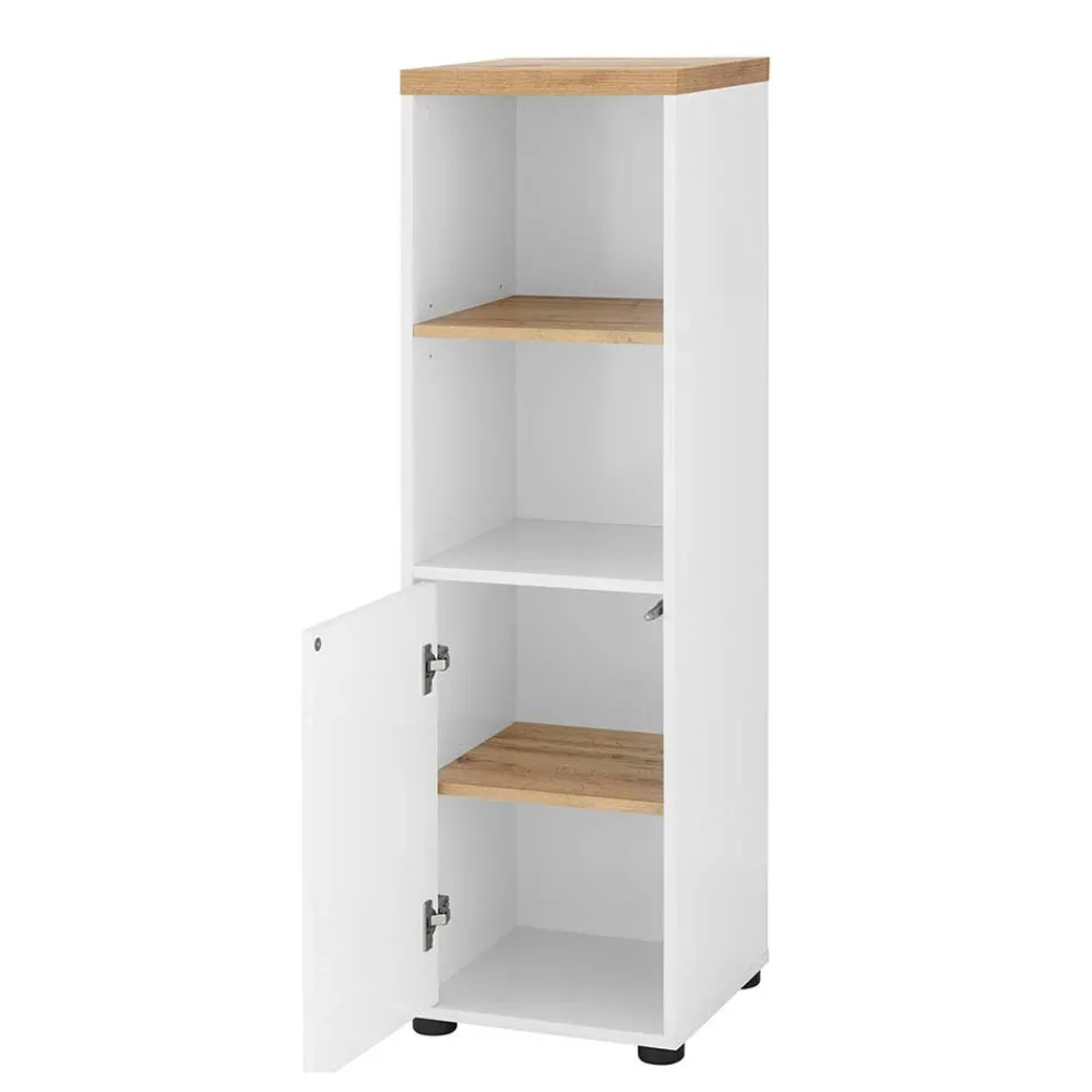 Wohnen Schränke<Badschrank in Weiß mit Wildeiche - Alenta