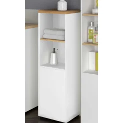 Wohnen Schränke<Badschrank in Weiß mit Wildeiche - Alenta