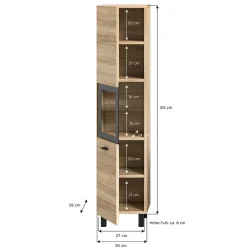 Wohnen Schränke<Badschrank mit Glaseinsatz - Hoxtona