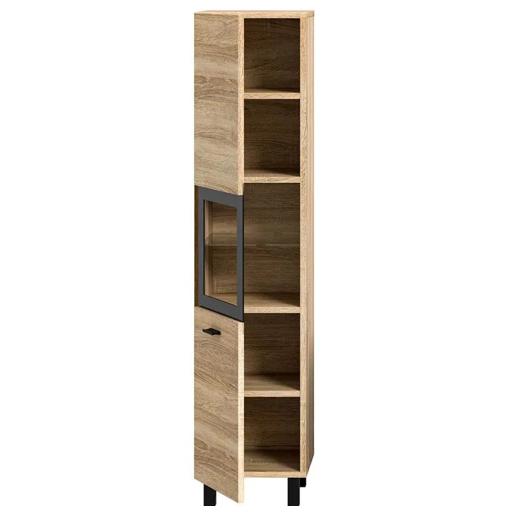 Wohnen Schränke<Badschrank mit Glaseinsatz - Hoxtona