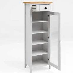 Wohnen Vitrinen<Badschrank mit Glastür im Landhausstil - Sibiuta