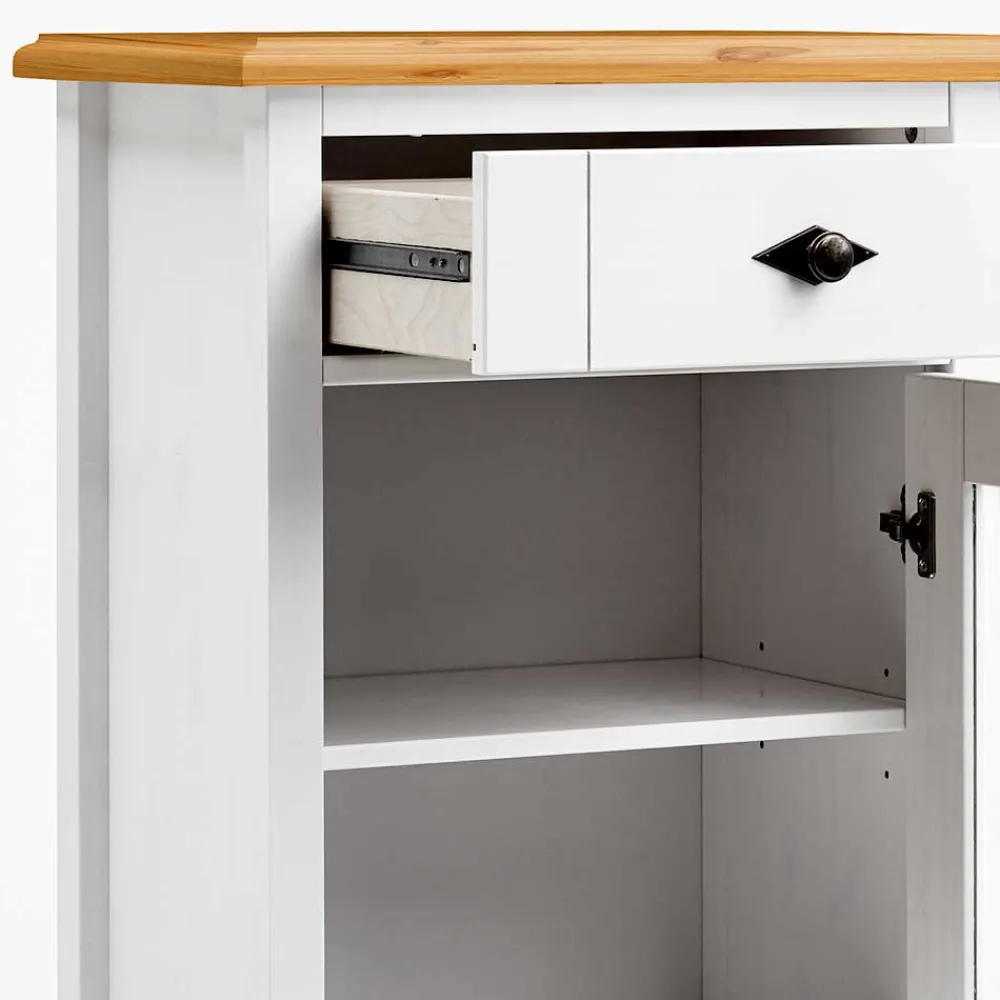 Wohnen Vitrinen<Badschrank mit Glastür im Landhausstil - Sibiuta