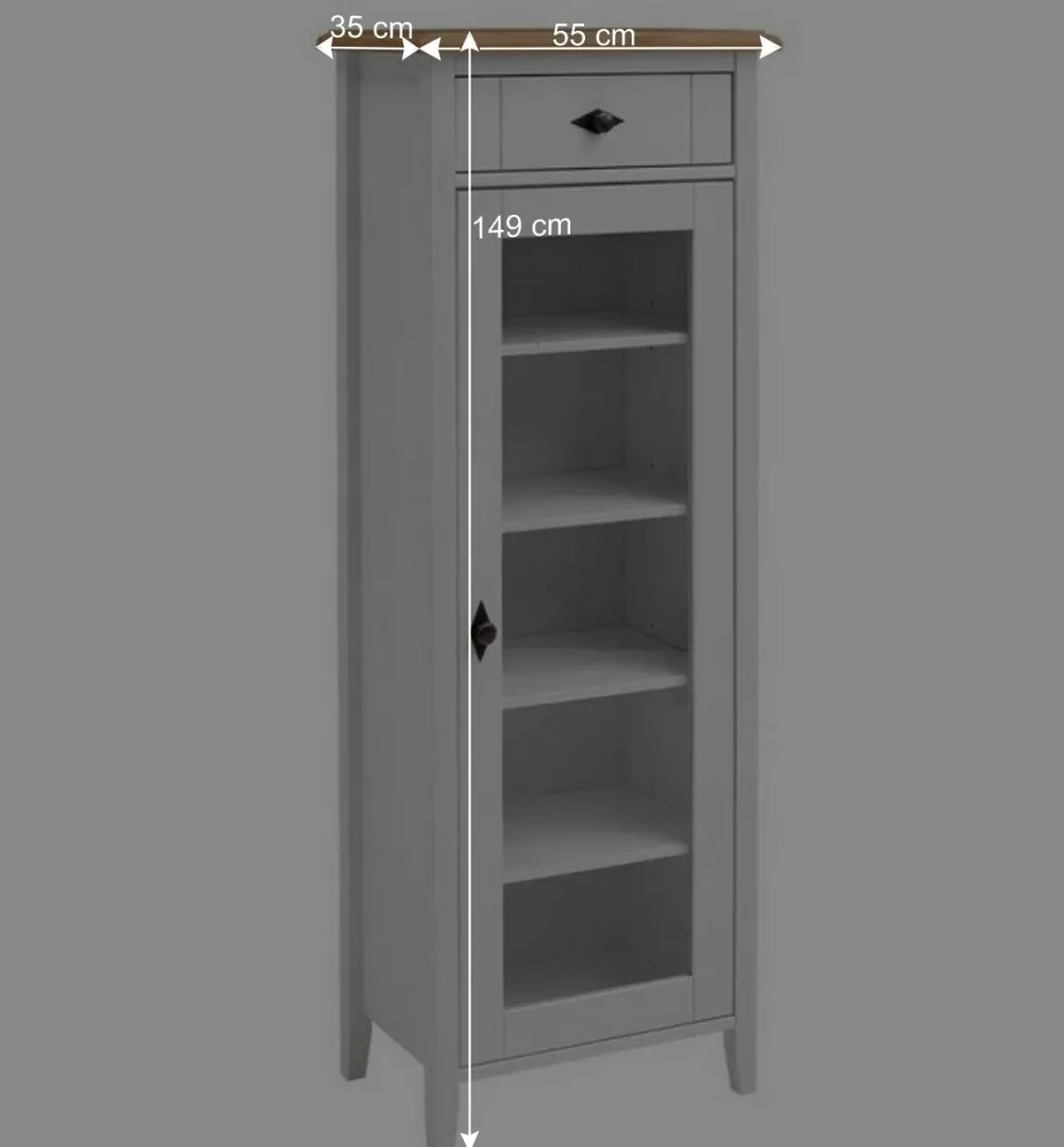 Wohnen Vitrinen<Badschrank mit Glastür im Landhausstil - Sibiuta