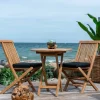 Wohnen Sitzgruppe<Balkon Tischgruppe aus Teak Massivholz - Senvelita (dreiteilig)