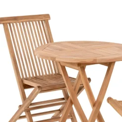 Wohnen Sitzgruppe<Balkon Tischgruppe aus Teak Massivholz - Senvelita (dreiteilig)