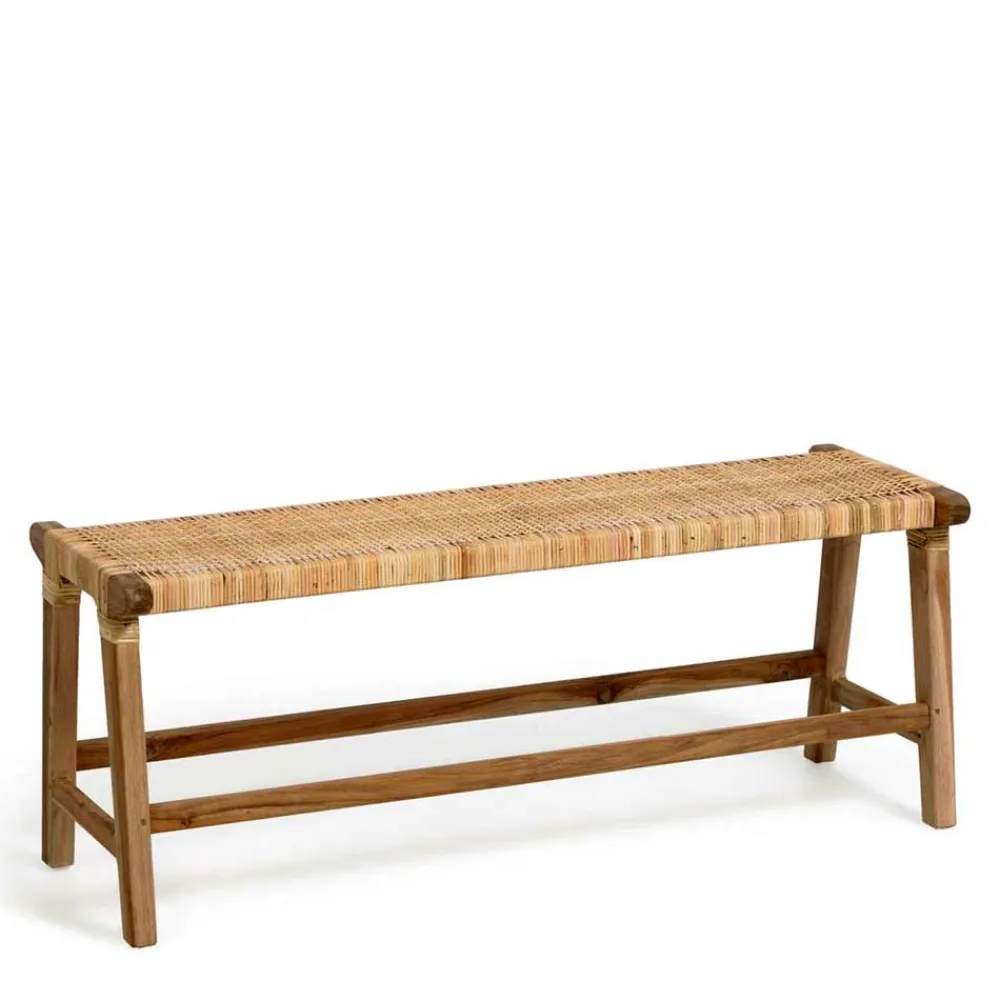 Wohnen Sitzbank<Bank aus Rattan Geflecht & Teak Holz - Thani