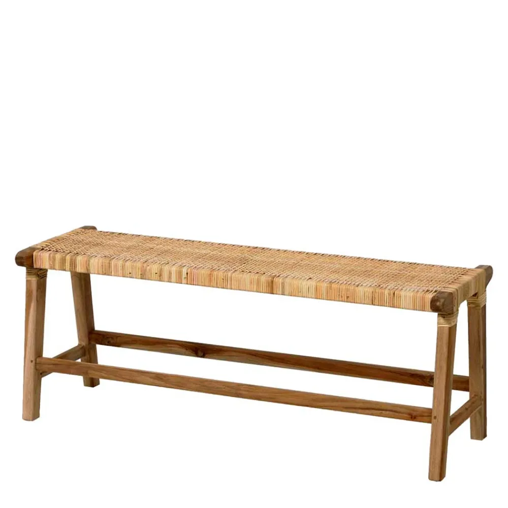 Wohnen Sitzbank<Bank aus Rattan Geflecht & Teak Holz - Thani