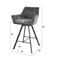 Wohnen Hocker<Bar Drehstühle mit 69 cm Sitzhöhe - Foxxy (2er Set)