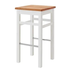 Wohnen Hocker<Bar Hocker in Weiß und Kiefer Lauge - Ribardo