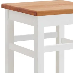 Wohnen Hocker<Bar Hocker in Weiß und Kiefer Lauge - Ribardo