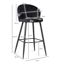 Wohnen Hocker|Stühle<Bar Polsterstuhl mit 70 cm Sitzhöhe - Tamdato (2er Set)