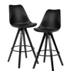 Wohnen Hocker<Bar Schalenstühle in Schwarz - Ilussiana (2er Set)
