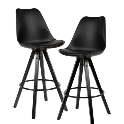 Wohnen Hocker<Bar Schalenstühle in Schwarz - Ilussiana (2er Set)
