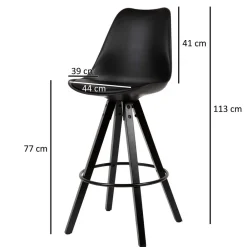 Wohnen Hocker<Bar Schalenstühle in Schwarz - Ilussiana (2er Set)