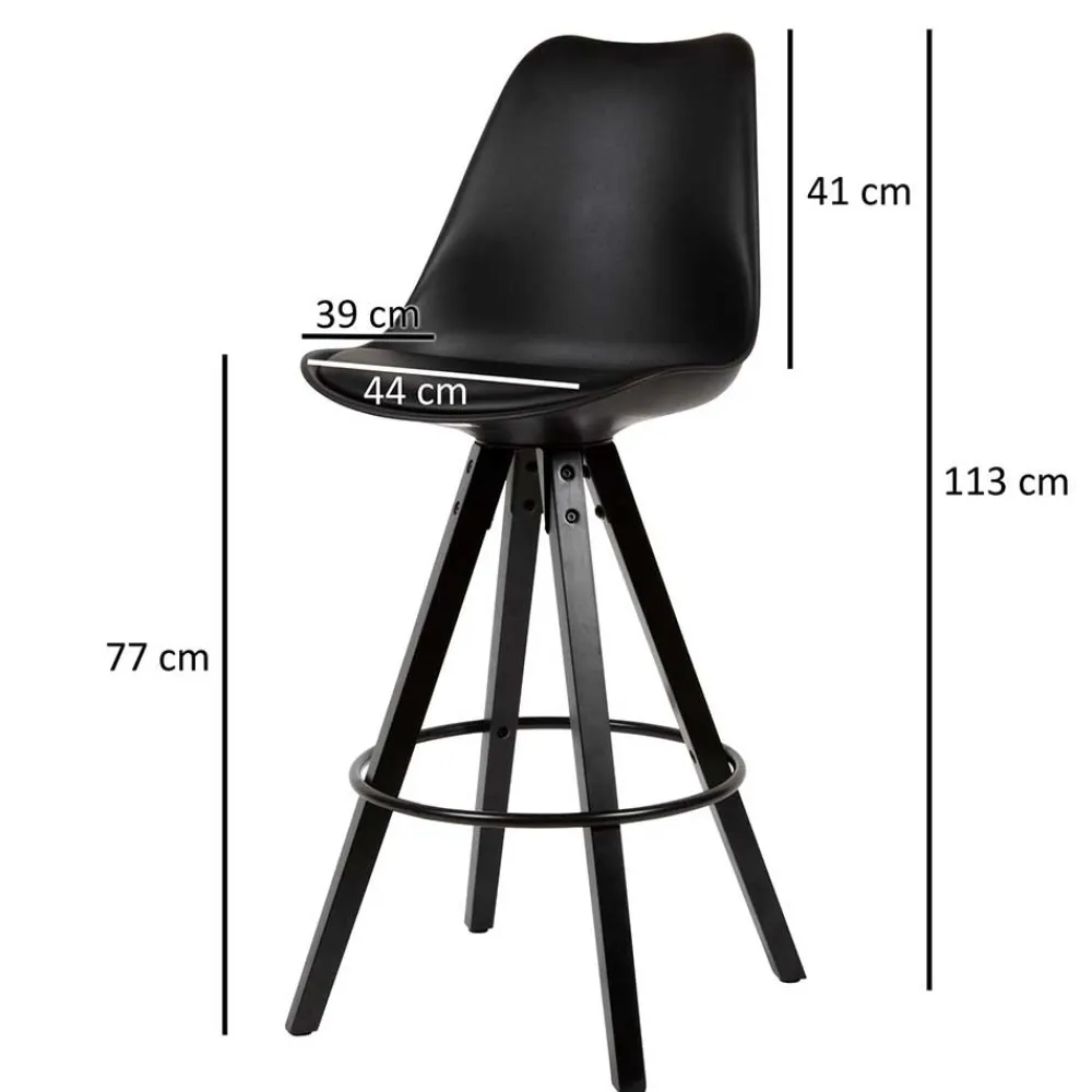Wohnen Hocker<Bar Schalenstühle in Schwarz - Ilussiana (2er Set)