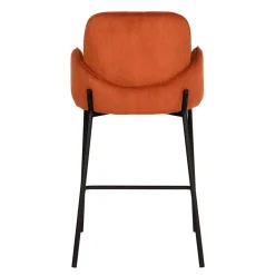 Wohnen Hocker<Barhocker mit Armlehnen aus Cord Rost Braun - Benede (2er Set)