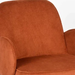 Wohnen Hocker<Barhocker mit Armlehnen aus Cord Rost Braun - Benede (2er Set)