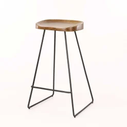 Wohnen Hocker<Barhocker mit Holzsitzen aus Akazie - Invitus (4er Set)