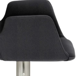 Wohnen Hocker<Barhocker mit Lehne & Armlehnen in Anthrazit - Kanella