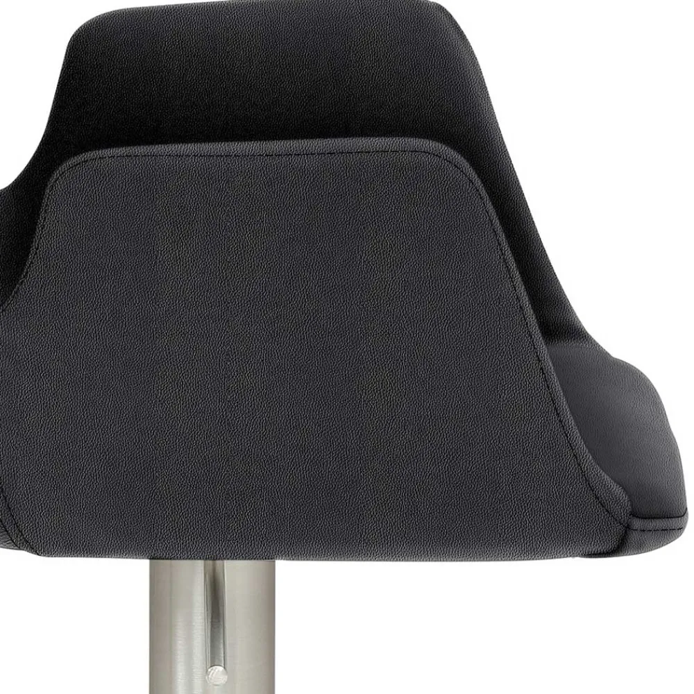 Wohnen Hocker<Barhocker mit Lehne & Armlehnen in Anthrazit - Kanella