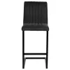 Wohnen Hocker<Barhocker mit Lehne aus Strukturstoff Anthrazit - Talyteo (2er Set)