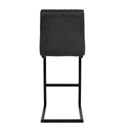 Wohnen Hocker<Barhocker mit Lehne aus Strukturstoff Anthrazit - Talyteo (2er Set)