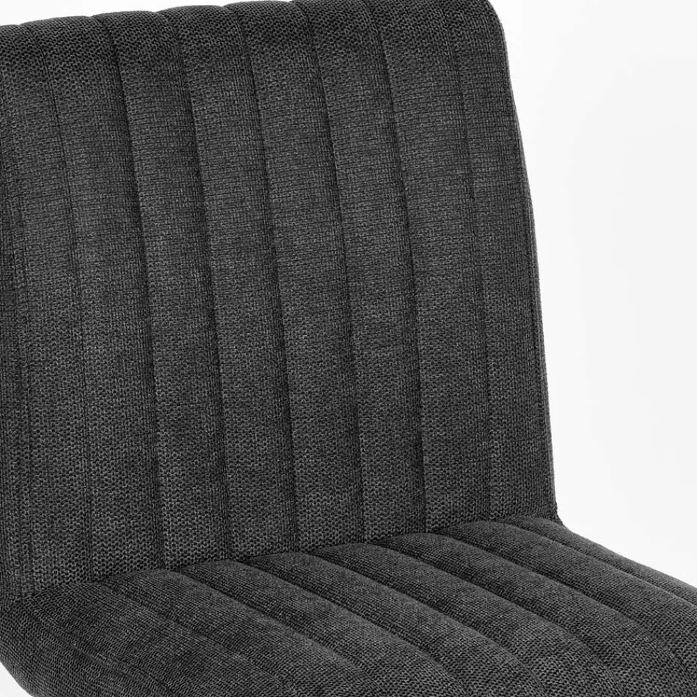 Wohnen Hocker<Barhocker mit Lehne aus Strukturstoff Anthrazit - Talyteo (2er Set)