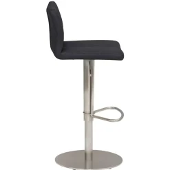 Wohnen Hocker<Barhocker mit Lehne in Anthrazit Microfaser - Tyvoria