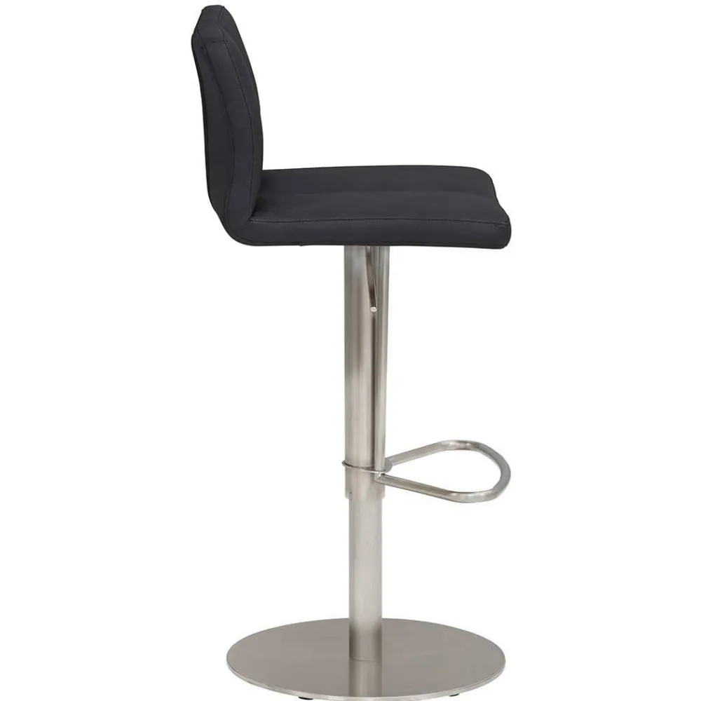 Wohnen Hocker<Barhocker mit Lehne in Anthrazit Microfaser - Tyvoria