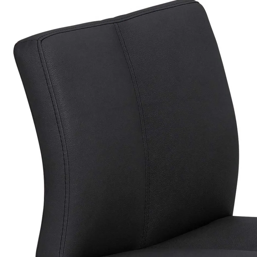 Wohnen Hocker<Barhocker mit Lehne in Anthrazit Microfaser - Tyvoria