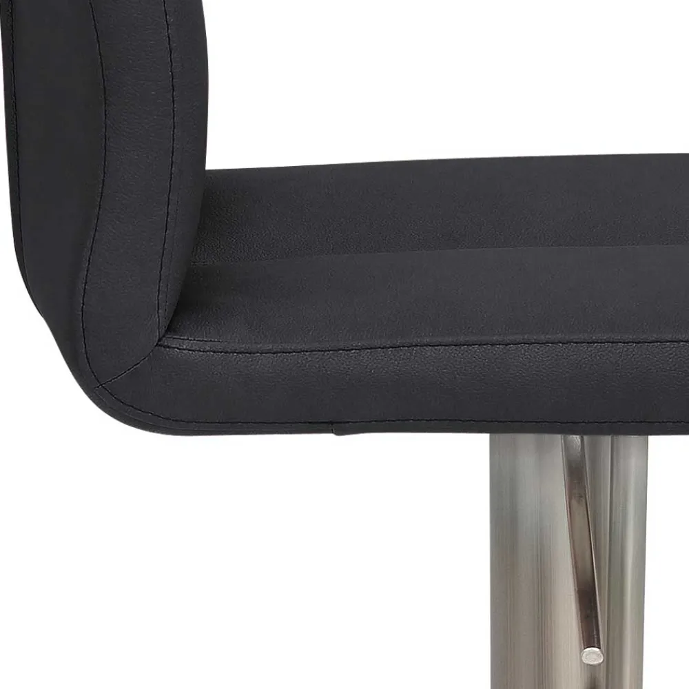 Wohnen Hocker<Barhocker mit Lehne in Anthrazit Microfaser - Tyvoria