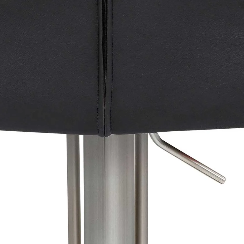 Wohnen Hocker<Barhocker mit Lehne in Anthrazit Microfaser - Tyvoria