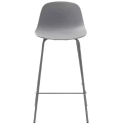 Wohnen Hocker<Barhocker mit Lehne in Grau - Marcala (2er Set)