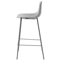 Wohnen Hocker<Barhocker mit Lehne in Grau - Marcala (2er Set)