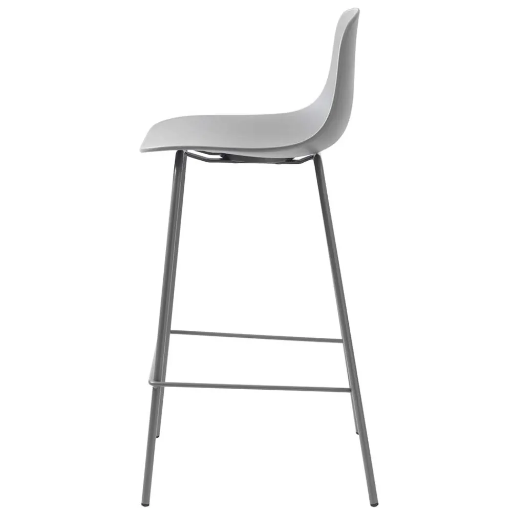 Wohnen Hocker<Barhocker mit Lehne in Grau - Marcala (2er Set)