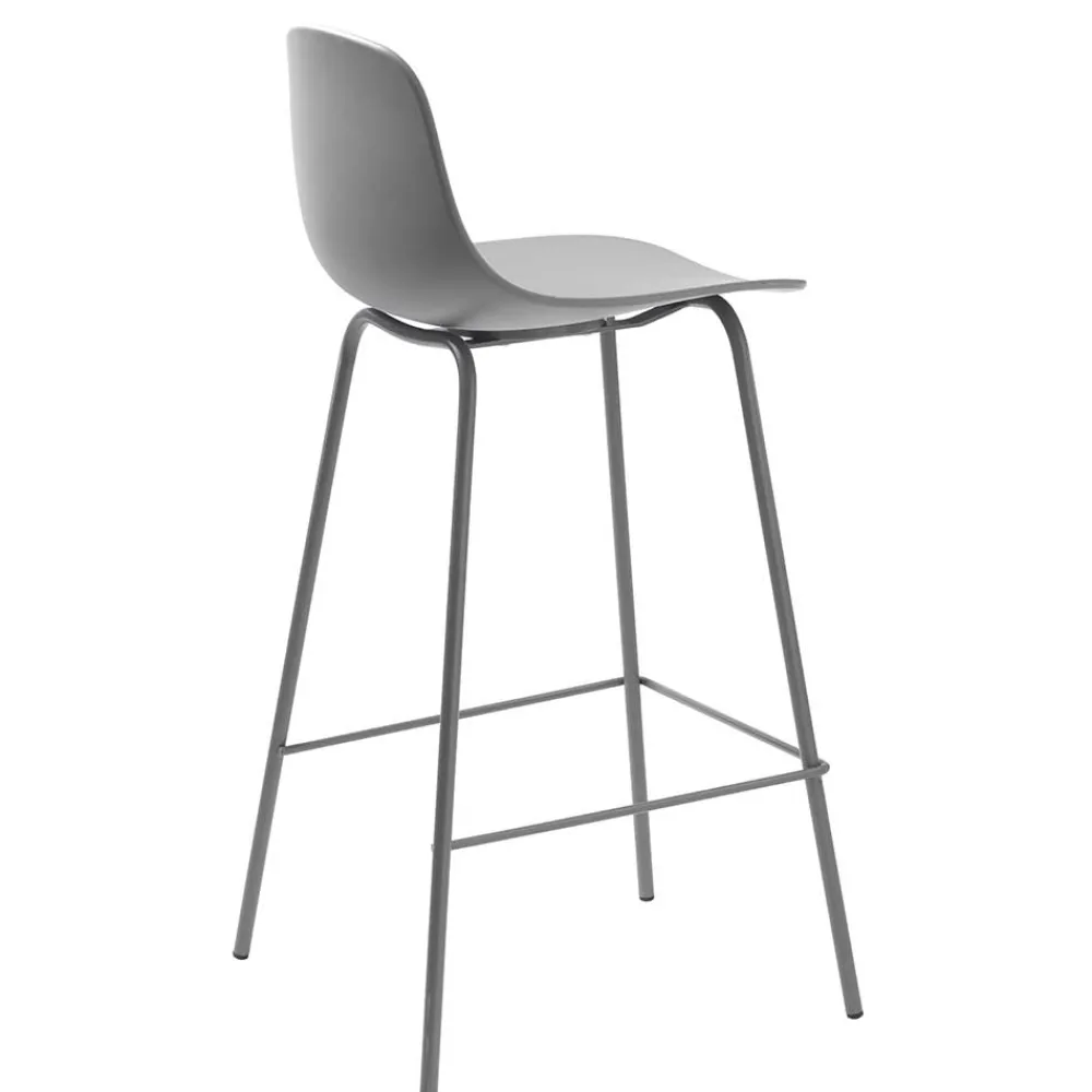 Wohnen Hocker<Barhocker mit Lehne in Grau - Marcala (2er Set)