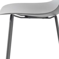 Wohnen Hocker<Barhocker mit Lehne in Grau - Marcala (2er Set)