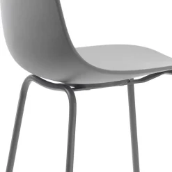 Wohnen Hocker<Barhocker mit Lehne in Grau - Marcala (2er Set)