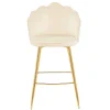 Wohnen Hocker<Barhocker mit Muschel-Lehne in Beige - Grovossa (2er Set)