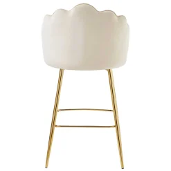 Wohnen Hocker<Barhocker mit Muschel-Lehne in Beige - Grovossa (2er Set)