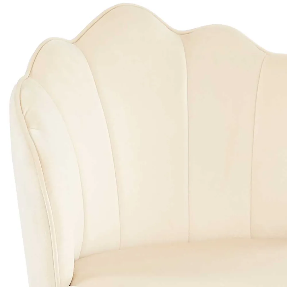 Wohnen Hocker<Barhocker mit Muschel-Lehne in Beige - Grovossa (2er Set)