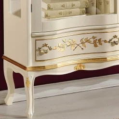 Wohnen Highboards|Vitrinen<Barock Design Vitrine in Weiß & Gold - Iviada