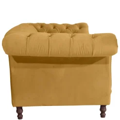 Wohnen Sofas<Barock Dreisitzer in Gelb und Nussbaum Braun - Alisho