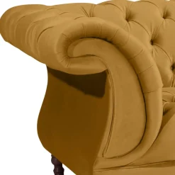 Wohnen Sofas<Barock Dreisitzer in Gelb und Nussbaum Braun - Alisho