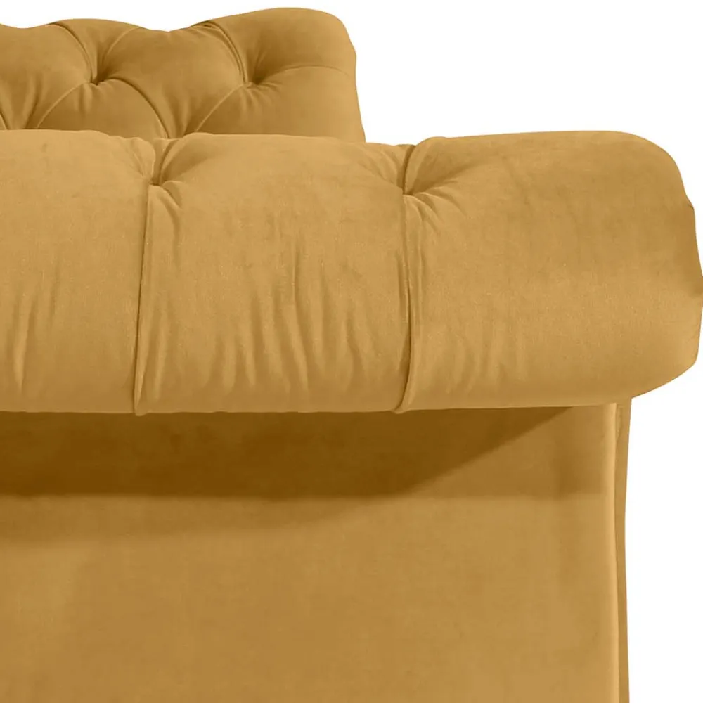 Wohnen Sofas<Barock Dreisitzer in Gelb und Nussbaum Braun - Alisho