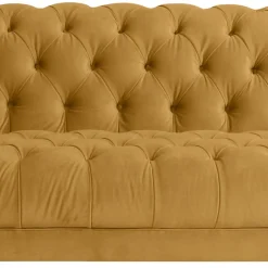 Wohnen Sofas<Barock Dreisitzer in Gelb und Nussbaum Braun - Alisho