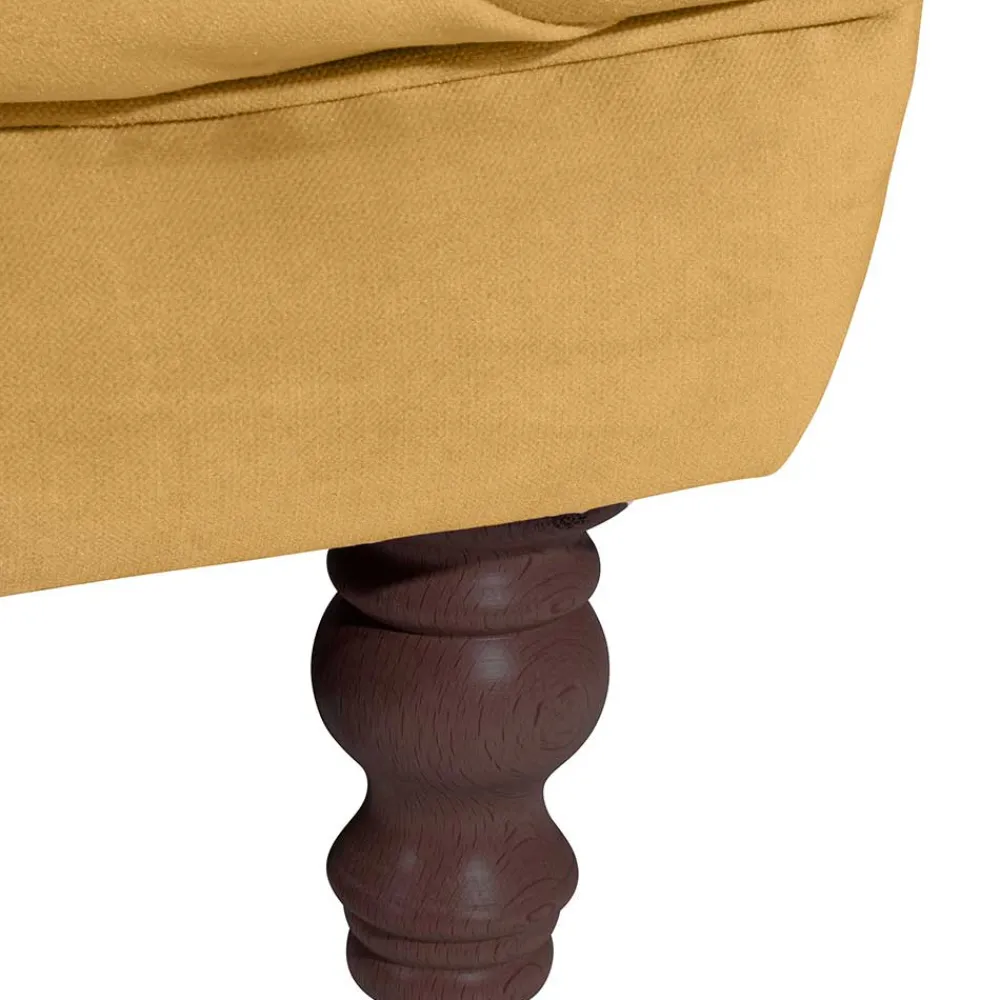 Wohnen Sofas<Barock Dreisitzer in Gelb und Nussbaum Braun - Alisho