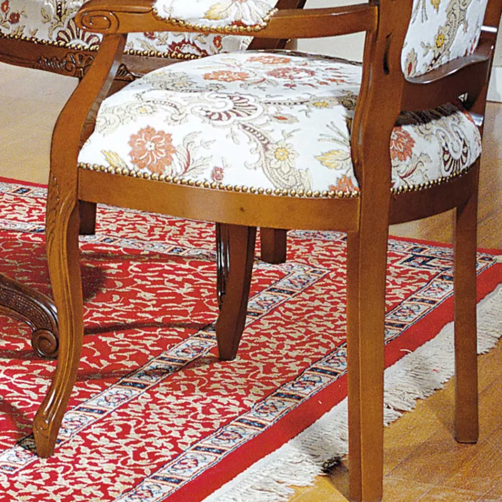 Wohnen Stühle<Barock Esszimmersessel Magari mit Holz Nussbaumfarben