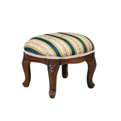 Wohnen Hocker<Barock Fußhocker in Blau Beige Magari & Nussbaum